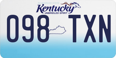 KY license plate 098TXN
