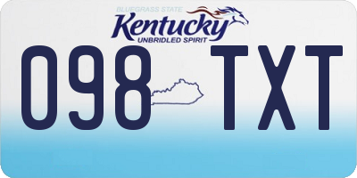 KY license plate 098TXT