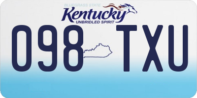 KY license plate 098TXU