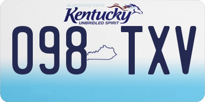 KY license plate 098TXV
