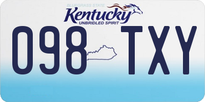 KY license plate 098TXY