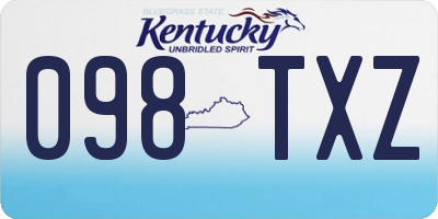 KY license plate 098TXZ