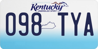 KY license plate 098TYA