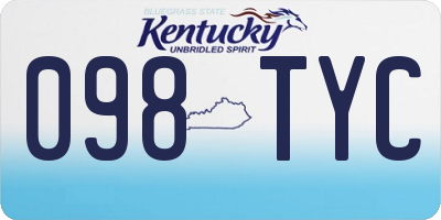 KY license plate 098TYC
