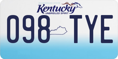 KY license plate 098TYE