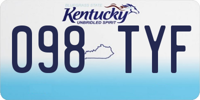 KY license plate 098TYF