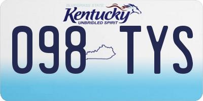 KY license plate 098TYS