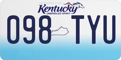 KY license plate 098TYU