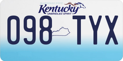 KY license plate 098TYX