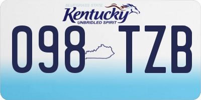 KY license plate 098TZB
