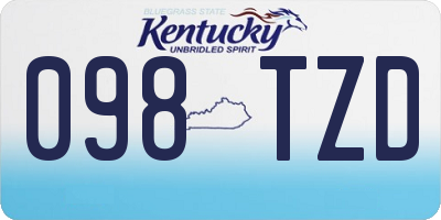 KY license plate 098TZD