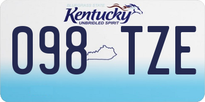 KY license plate 098TZE