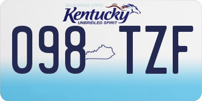 KY license plate 098TZF