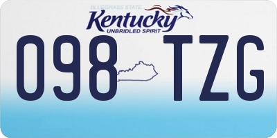 KY license plate 098TZG