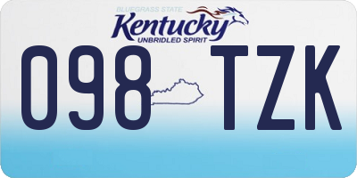 KY license plate 098TZK