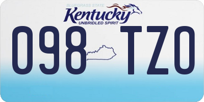 KY license plate 098TZO