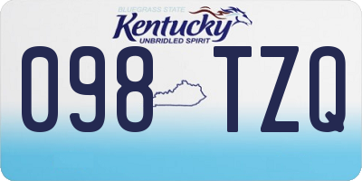 KY license plate 098TZQ