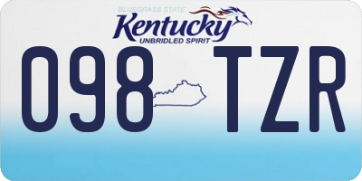 KY license plate 098TZR