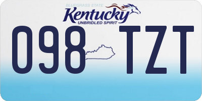 KY license plate 098TZT