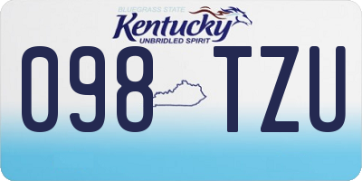 KY license plate 098TZU