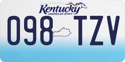 KY license plate 098TZV