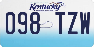 KY license plate 098TZW