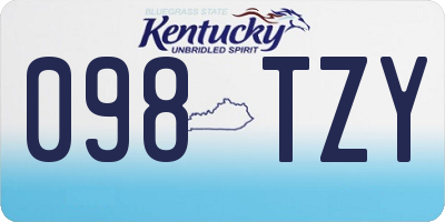 KY license plate 098TZY