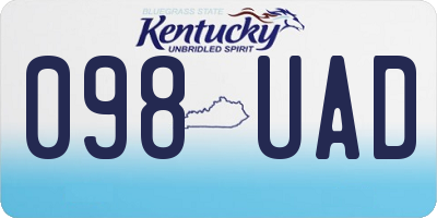 KY license plate 098UAD