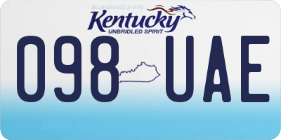 KY license plate 098UAE