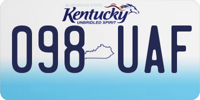 KY license plate 098UAF