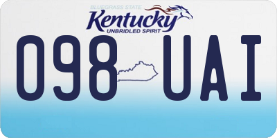 KY license plate 098UAI