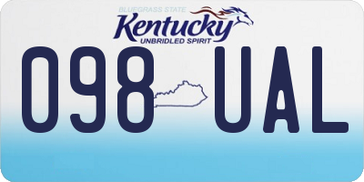KY license plate 098UAL