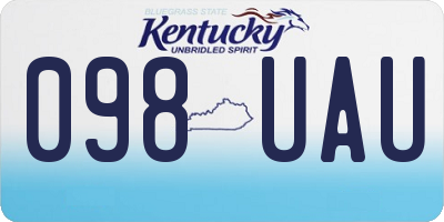 KY license plate 098UAU
