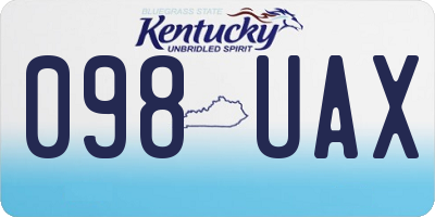 KY license plate 098UAX