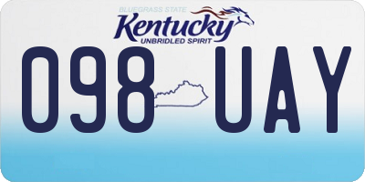 KY license plate 098UAY