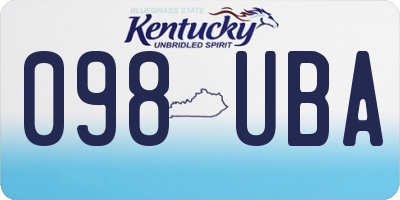 KY license plate 098UBA