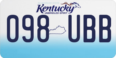 KY license plate 098UBB