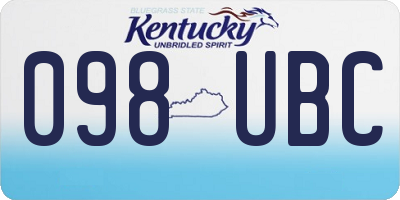 KY license plate 098UBC