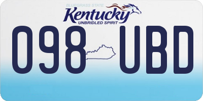 KY license plate 098UBD