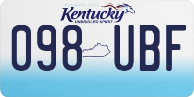 KY license plate 098UBF