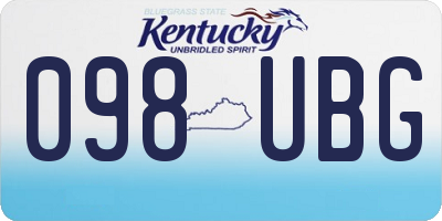 KY license plate 098UBG