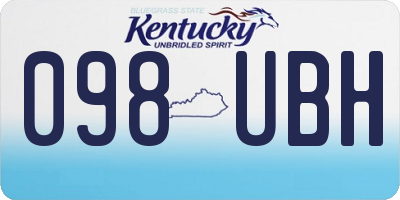 KY license plate 098UBH