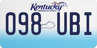 KY license plate 098UBI