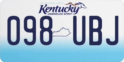 KY license plate 098UBJ