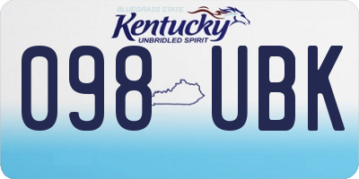KY license plate 098UBK