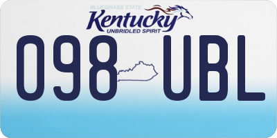 KY license plate 098UBL
