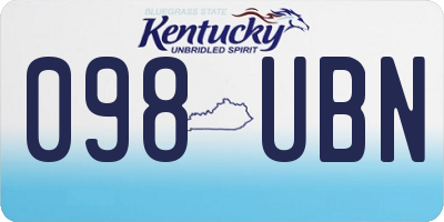 KY license plate 098UBN