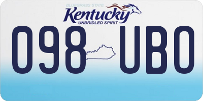 KY license plate 098UBO