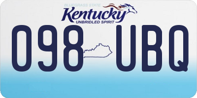 KY license plate 098UBQ
