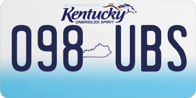 KY license plate 098UBS